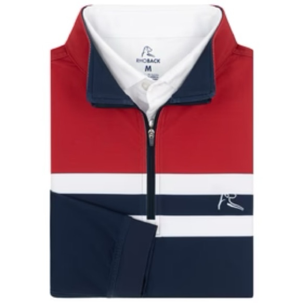 Rhoback Horizon Block Performance Q-Zip - Fleet Navy/Cardinal Red/White